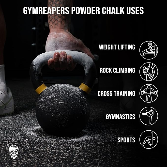 Gymreapers Gym Chalk, Athletic Powder Chalk for Maximum Grip Magnesium Carbonate Chalk for Powerlifting, Weightlifting, Rock Climbing, Gymnastics Chalk Block (8-2oz Chalk Blocks)