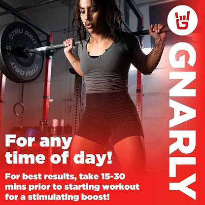 Gnarly Nutrition BCAA Powder - Pre-Workout BCAAS Amino Acids, NSF Sport Certified, Supplement to Support and Rebuild Muscle - Berry Lemonade, Caffeine (10.58oz)