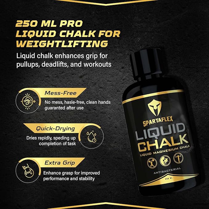 SpartaFlex 8.5 Oz Pro Liquid Chalk for Weightlifting Chalk, Rock Climbing, Gymnastics, Lifting Chalk, Hand Chalk for Weight Lifting, Gym Chalk for Powerlifting, Liquid Grip Liquid Chalk Climbing