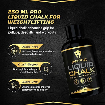 SpartaFlex 8.5 Oz Pro Liquid Chalk for Weightlifting Chalk, Rock Climbing, Gymnastics, Lifting Chalk, Hand Chalk for Weight Lifting, Gym Chalk for Powerlifting, Liquid Grip Liquid Chalk Climbing
