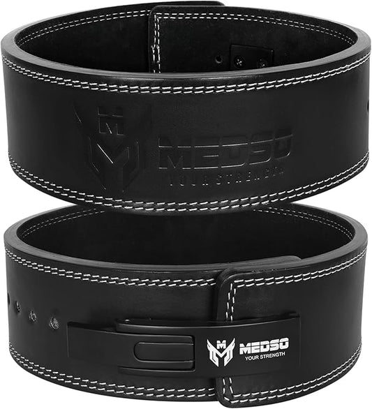 Weightlifting Lever Belt 100% Pro Genuine Leather Deadlifting,10MM Thick 4” Wide