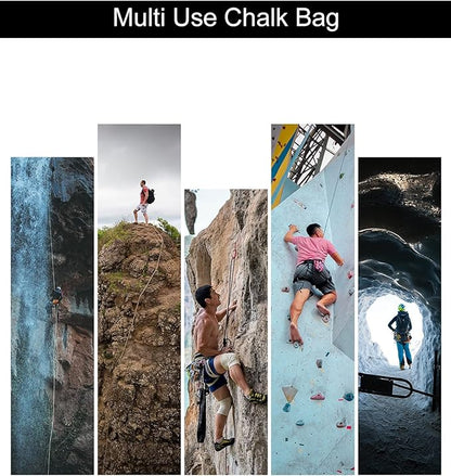 Rock Climbing Chalk Bag with Belt and Zipper Pocket for Fitness Gym Weight Lifting Hunting Bouldering Magnesium Sack