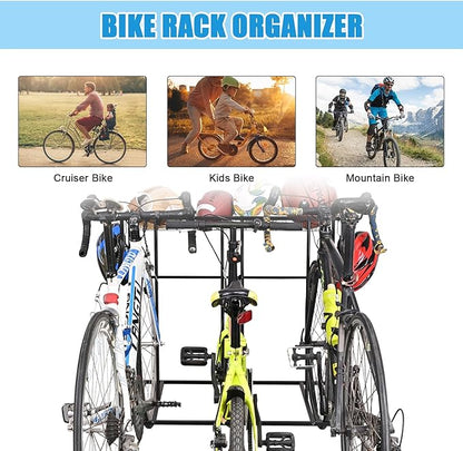 Mythinglogic Garage Bike Storage Rack, Freestanding Organizer for Adult or Kids Bike, 3 Bicycle Holder for Indoor and Outdoor Use