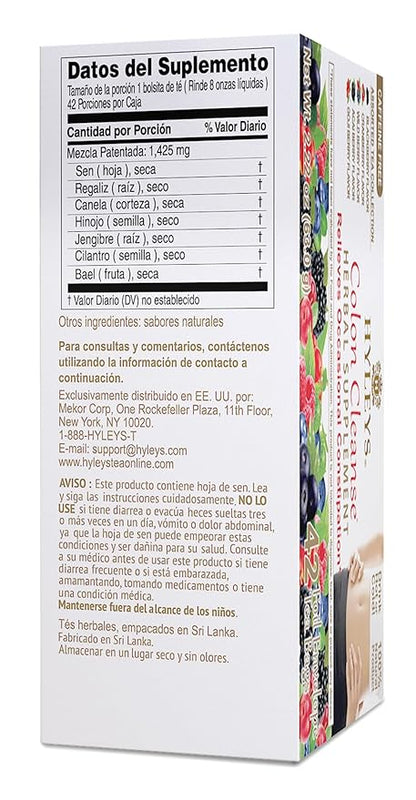 Hyleys Colon Cleanse Tea Assorted Flavors - 42 Tea Bags (1 Pack)