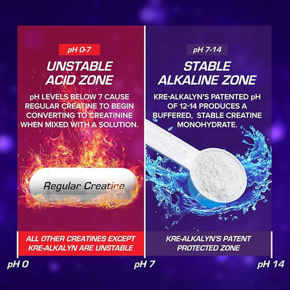 EFX Sports Kre-Alkalyn EFX Powder | pH Correct Creatine Monohydrate Powder Supplement | Strength, Muscle Growth & Performance | 110 Servings (Grape)