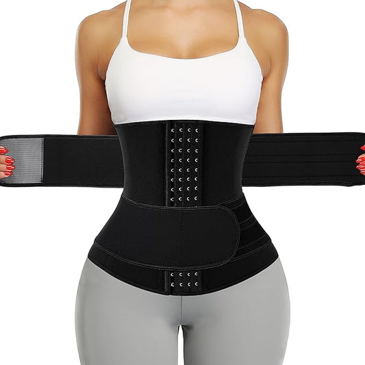 KIWI RATA Neoprene Sauna Waist Trainer Corset Sweat Belt for Women Compression Cincher Band Workout Fitness Back Support