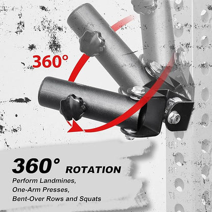 T-Bar Row Olympic Bars Landmine Attachment for Barbell Workouts, 360 Rotation, Fits 2-inch Olympic Barbell, Gym Home Fitness, Squat,Deadlifts
