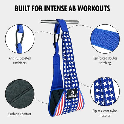 DMoose Fitness Hanging Ab Straps for Pull Up 2 Rust-Resistant