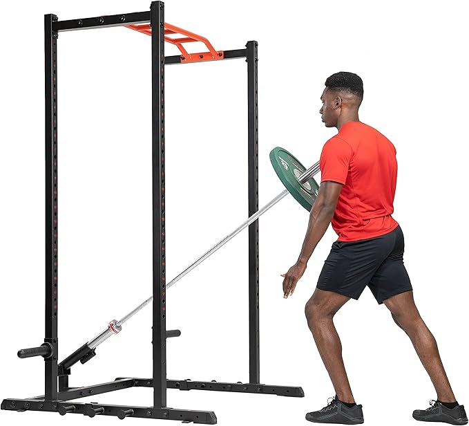 Sunny Health & Fitness Power Cage Squat Rack Upgrade Attachments, Dip Bar, Plate Bar Holder, Belt Squat, J Hook, Lat, Adapter, U Ring, Pull Up Bar, Landmine, Captain's Chair, Tricep Rope For Home Gym