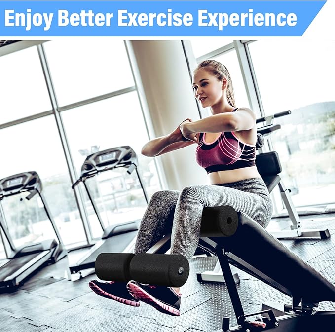 Deekin 4 Pcs Foam Foot Pads Roller Buffer Tube Cover for Home Gym Exercise Machine Equipment Replacement Pads for Leg Extension Weight Bench Inversion Table (0.87 x 2.75 x 5.1 Inches)