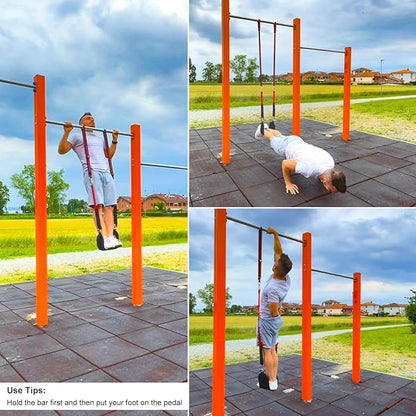 Pull Up Assistance Bands with Fabric Feet/Knee Rest
