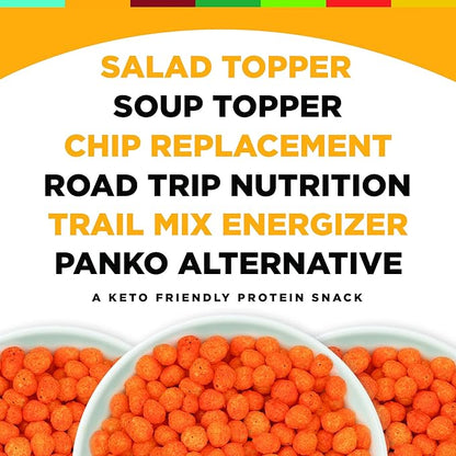 Twin Peaks Low Carb, Keto Friendly Protein Puffs, (Nacho Cheese), 2 Servings, 3 Pack (60g, 42g Protein, 4g Carbs)