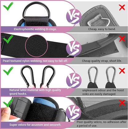 Ankle Resistance Bands With Cuffs for Working Out, Kickbacks, Hip, Leg and Glute Exercise - Training Poster Included - for Women