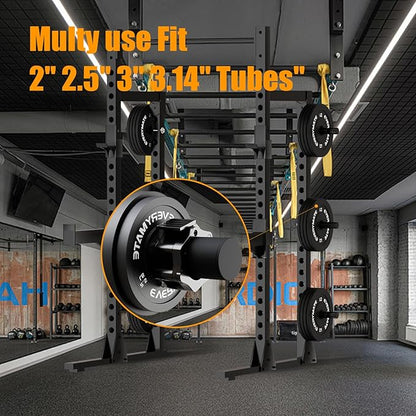Weight Plate Holder: Power Rack Attachments Weight Plate Holder Storage for 2 inch Olympic Plates, 2x2 3x3 2x3 Power Cage Accessories for 5/8 inch holes (4 Pack)