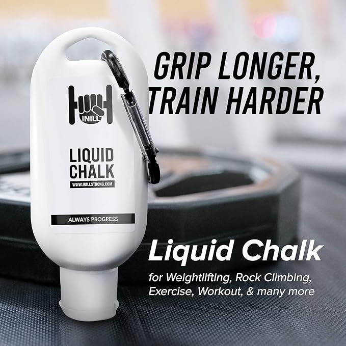 Inill - Liquid Chalk for Weightlifting, Powerlifting, and Rock Climbing, Non-Toxic and Non-Staining, Gym Chalk for Exercise and Workout, Lifting Chalk - 50 ml