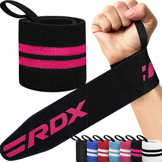 RDX Wrist Wraps for Weightlifting (Pair), IPL USPA Approved, Elasticated 18” Cotton Straps Support with Thumb Loop, Gym Wrap for Weight Lifting Powerlifting Competition Strength Training Bodybuilding