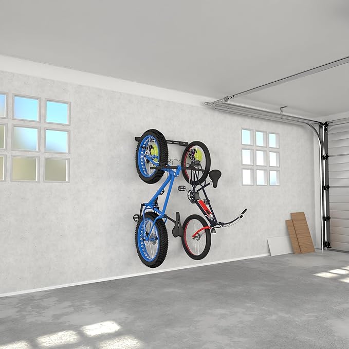 Koova Wall Mount Bike Rack | Steel Bike Mount | Adjustable Hangers | Easy Mount | USA Made