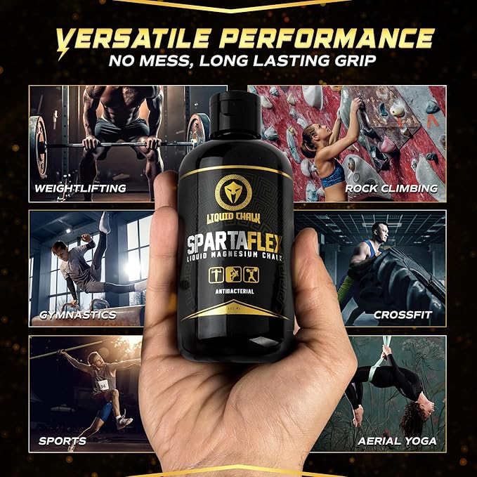 SpartaFlex 8.5 Oz Pro Liquid Chalk for Weightlifting Chalk, Rock Climbing, Gymnastics, Lifting Chalk, Hand Chalk for Weight Lifting, Gym Chalk for Powerlifting, Liquid Grip Liquid Chalk Climbing