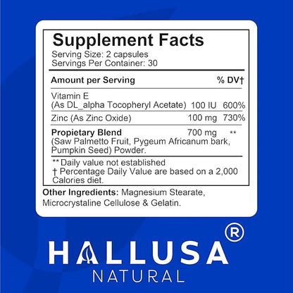 Próstata Inflamada - Prostatitis - Pastillas para la próstata - HALLPROST 60 CAPSULAS