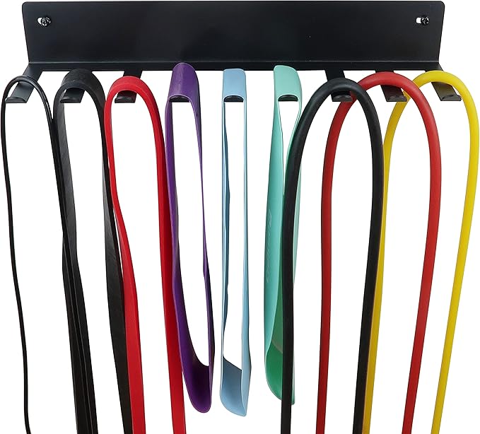 Multi-Purpose Storage Rack for Resistance Bands, Straps, Jump Ropes, Foam Rollers, Chains, Weight Belts, Tools - Heavy Duty, Fitness Bands Rack