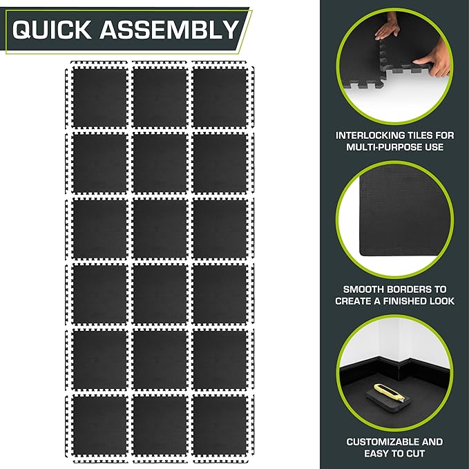 ProsourceFit Extra Thick Puzzle Exercise Mat ¾” and 1"