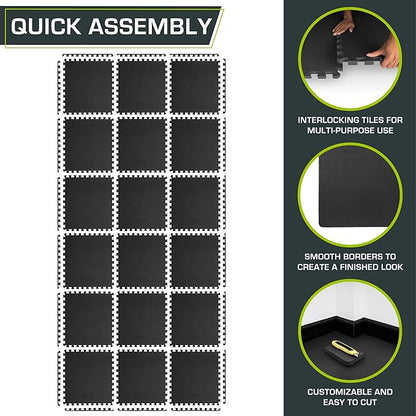 ProsourceFit Extra Thick Puzzle Exercise Mat ¾” and 1"