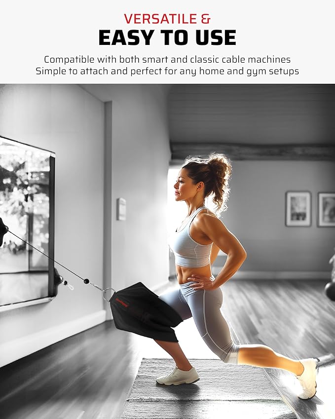 Squat Knee Attachment for Cable Machine, Resistance Band & Smart Gym | Supports Deep Split Squats | Promotes Knee Strength, Ankle Mobility & Joint Stability | Home & Commercial Gym Accessory