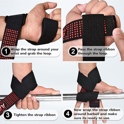 Lifting Wrist Straps for Weightlifting, Powerlifting & Deadlifts – 23” Neoprene Padded Cotton Straps for Strength Training & Gym Workouts - Maximum Grip Support for Men & Women