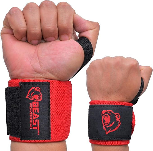 Wrist Wraps for Weightlifting 18” Premium Quality Wrist Support for Bodybuilding Heavy Duty Thumb Loop Powerlifting, Strength Training for Men and Women