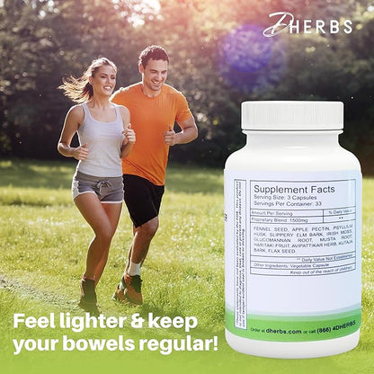 Intestinal Cleanser Digestion Supplement - Digestive System Cleanse Capsules Made with Pure Herbs - Colon Cleanse Supplement for Overall Gut Wellness by DHerbs - 100 Vegetarian Capsules