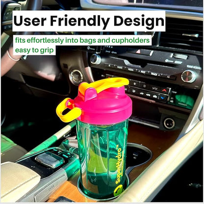 Super Hydro Protein Shaker Bottle [3 PACK] - 28 Oz. BPA-Free, Non-Toxic, Durable, Leak Proof, Eco-Tritan, Best for Travel, Sports, Gym Fitness for Men & Women (Midnight Blue, Moss Marvel, Shadow Mist)
