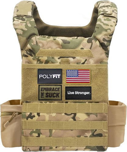 POLYFIT (Fortify) Weighted Vest for Strength and Endurance Training, Rucking, Fitness Workouts, Running, WODs