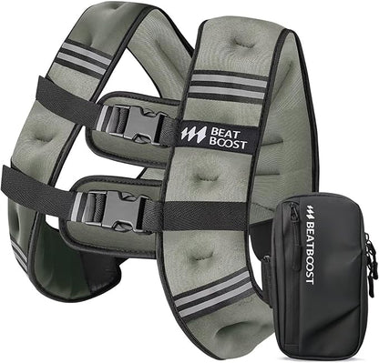 Weighted Vest for Women Men BeatBoost 5 10 15 20 25 30 lb Weight Vest with Ironsand for Walking Strength Training Running Workout