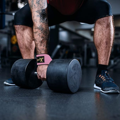 ihuan Wrist Straps for Weight Lifting - Lifting Straps for Weightlifting | Gym Wrist Wraps with Extra Hand Grips Support for Strength Training | Bodybuilding | Deadlifting