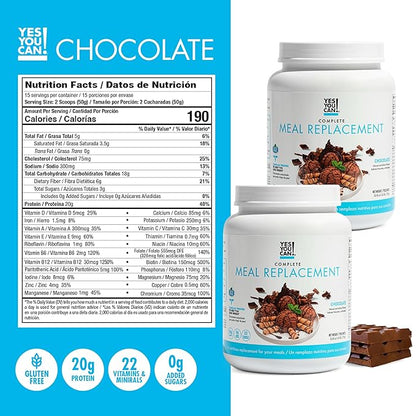 Yes You Can! Transform Kit Complete Meal Replacement - Contains Meal Replacement Powder Shake and Natural Meal Replacement Supplements, Nutritional Healthy Meals Replacement (Chocolate - 60 Servings)