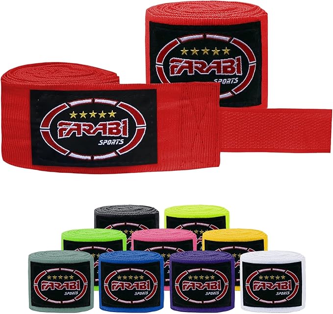 Farabi Sports Boxing Hand Wraps for Men, Women Boxing Wraps 180 inch Adult Hand Wraps for MMA Muay Thai Kickboxing Martial Arts Punching Bag and Training