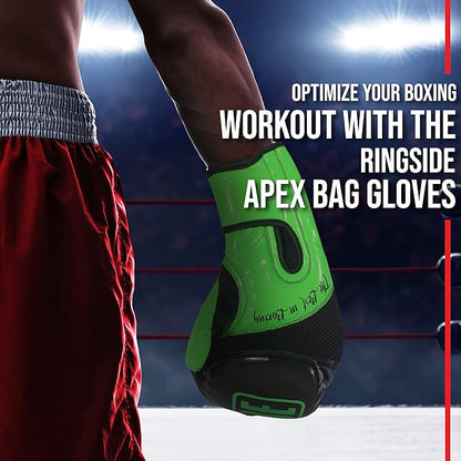 Ringside Apex Bag Gloves, IMF-Tech Boxing Gloves with Secure Wrist Support, Synthetic Boxing Gloves for Men and Women