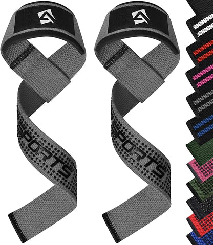 Lifting Wrist Straps for Weightlifting, Powerlifting & Deadlifts – 23” Neoprene Padded Cotton Straps for Strength Training & Gym Workouts - Maximum Grip Support for Men & Women