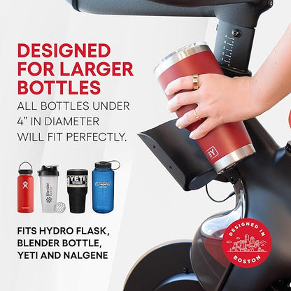 TrubliFit Extra Large Bottle Holders for Peloton Bike for Original Peloton & Peloton Bike+ - All Metal Design - Fits YETI + Nalgene + Hydro Flask (Peloton Bike+)