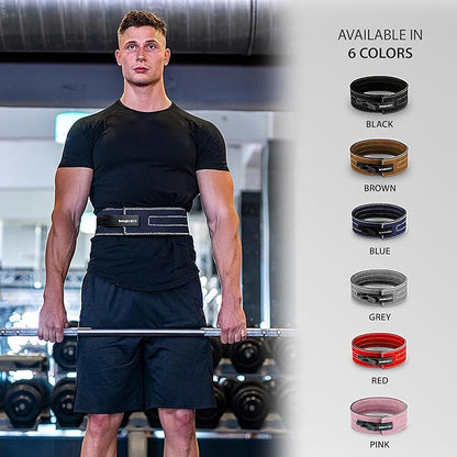 Weight-lifting belt for men with lever buckle 8.5cm / 10cm Height