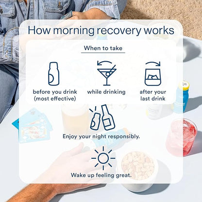 Morning Recovery, Electrolyte with Energy, Milk Thistle Drink Proprietary Formulation to Hydrate While Drinking for Morning Recovery, Highly Soluble Liquid DHM, Berry, Pack of 6