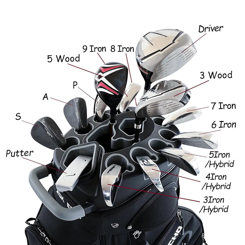 ASK ECHO 2024 T-Lock Golf Cart Bag with 14 Way Organizer Divider Top, Premium Cart Bag with Handles and Rain Cover, for Men