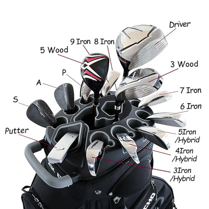ASK ECHO 2024 T-Lock Golf Cart Bag with 14 Way Organizer Divider Top, Premium Cart Bag with Handles and Rain Cover, for Men