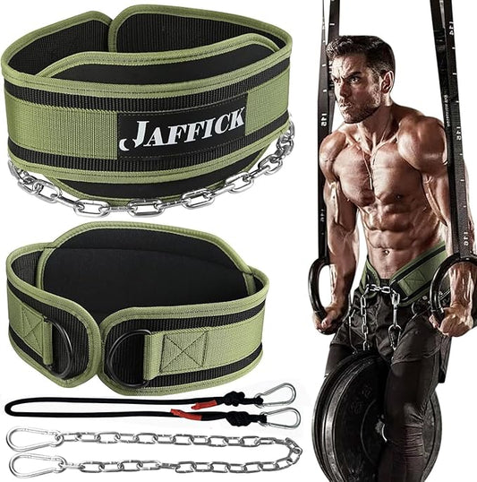 Jaffick Dip Belt with Steel Chain for Weightlifting
