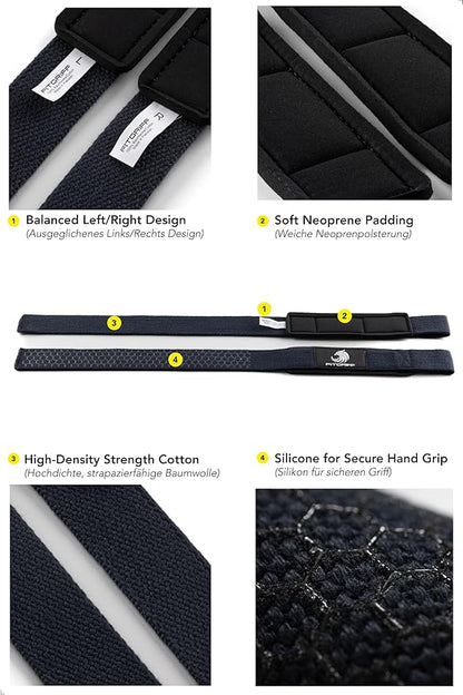 Fitgriff® Lifting Wrist Straps for Weightlifting, Gym, Deadlift, Workout (Made of Premium Cotton & Padded) - Men & Women