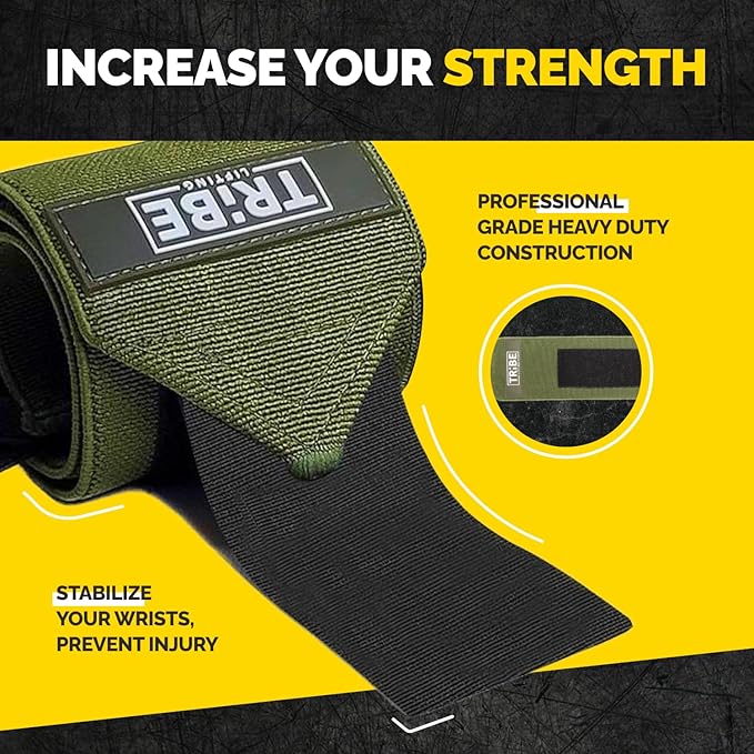 Weightlifting Wrist Wraps 18" Premium Quality Wrist Support with Heavy Duty Thumb Loop - Best Wrap for Powerlifting, Strength Training, Bodybuilding for Men & Women