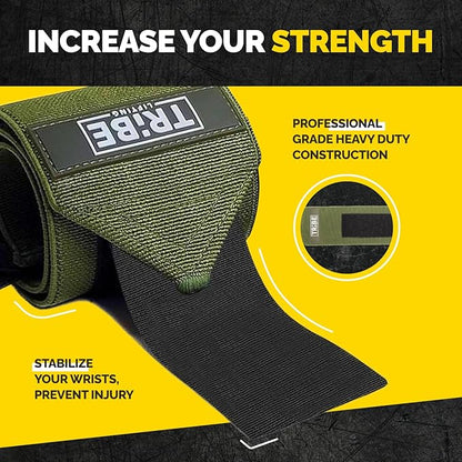 Weightlifting Wrist Wraps 18" Premium Quality Wrist Support with Heavy Duty Thumb Loop - Best Wrap for Powerlifting, Strength Training, Bodybuilding for Men & Women