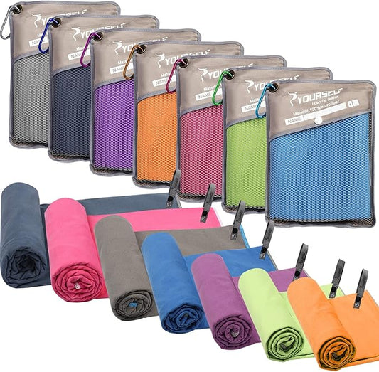 SYOURSELF 2 Pack Microfiber Camping Towel (S:32"x16")
