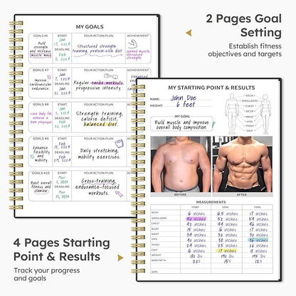 Fitness Workout Journal for Women & Men A5(5.5" x 8.2") Workout