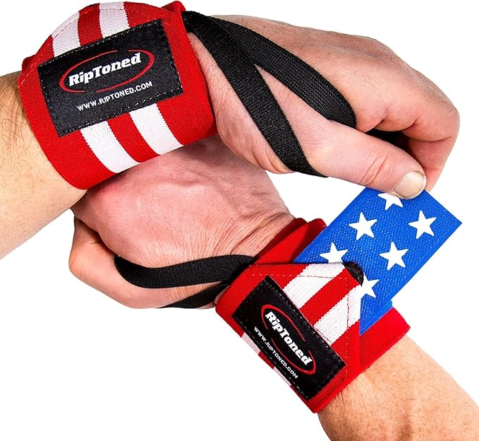 Rip Toned 18” Wrist Wraps - Wrist Straps for Weightlifting - Lift Better, Protect Wrist Pain - Adjustable, Durable, Machine Washable - Wrist Wraps for Weightlifting - USPA Endorsed for Men & Women